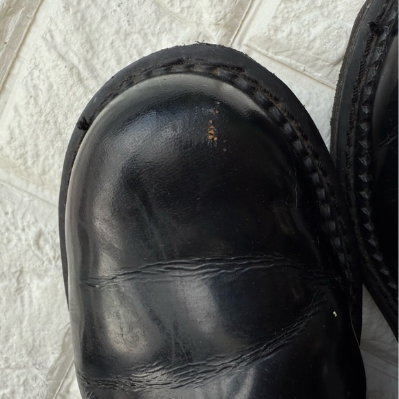 John Fluevog Tall Angels Bill Black Patent leather 12 Eye Combat Boots - Picture 9 of 14